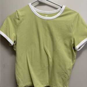 Hollister women’s Lime T-Shirt with White Accents